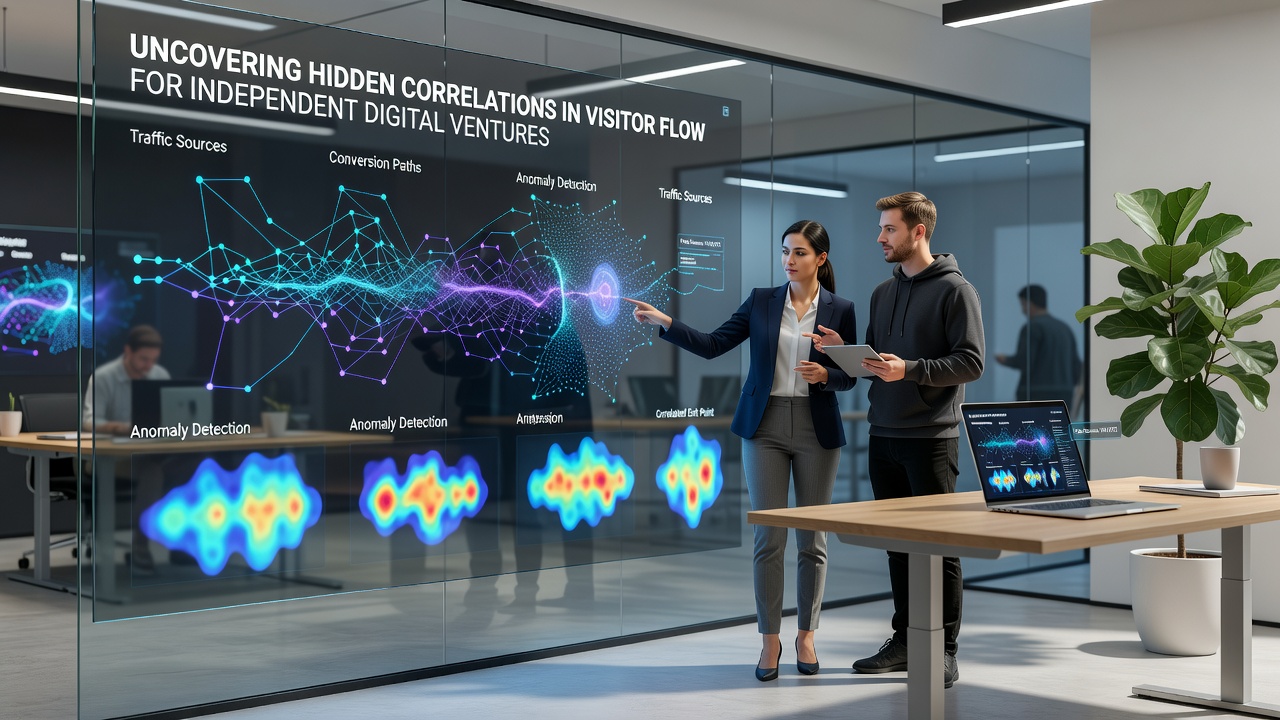Data visualization dashboard displaying visitor flow correlations and segmentation insights